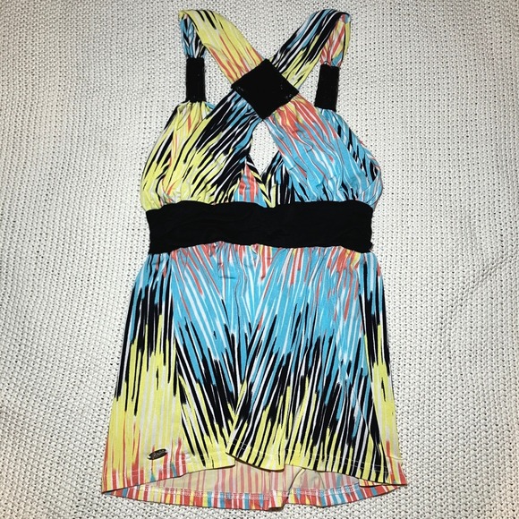 Candies Womens Small Multicolor Babydoll Padded Halter Tank Top Y2K Festival - Picture 2 of 9